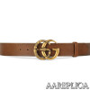 Replica Gucci GG Leather belt with Double G buckle with snake 3