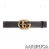 Replica Gucci GG Leather belt with Double G buckle with snake