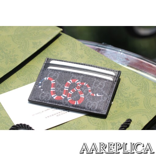 Replica Gucci Kingsnake print GG Supreme card case 2