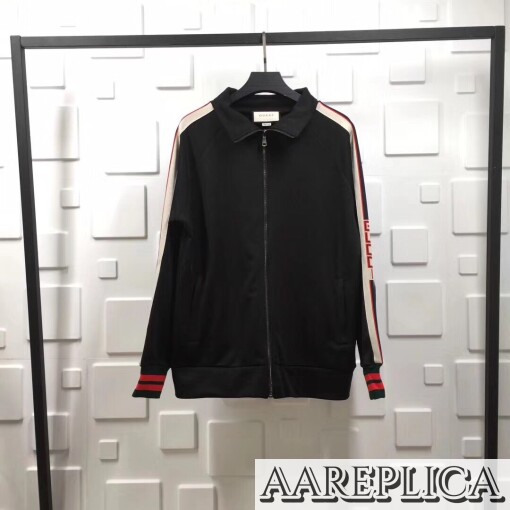 Replica Gucci Technical Jersey Jacket Black 2