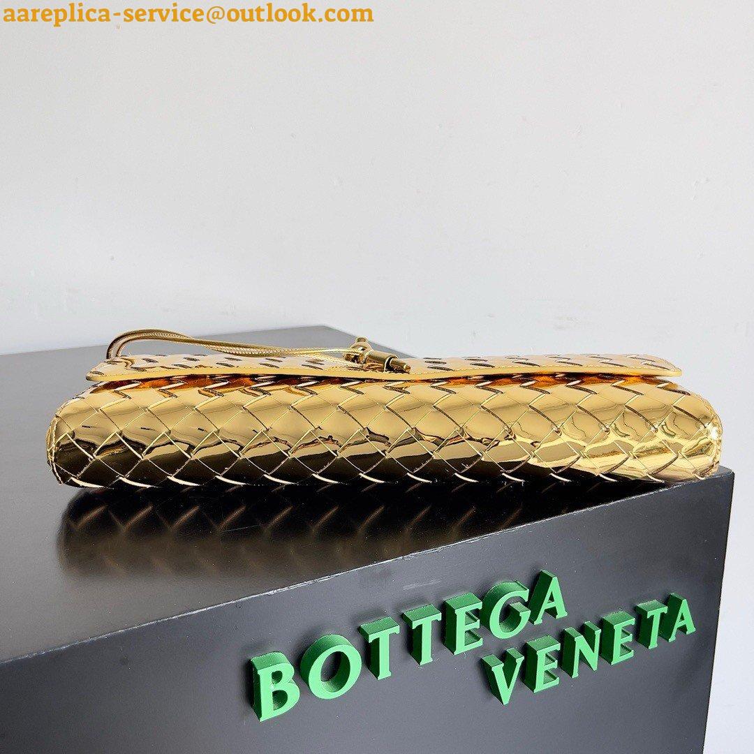 Replica Bottega Veneta Andiamo Clutch with Handle in Gold Metallic Leather 5 Replica Bottega Veneta Andiamo Clutch with Handle in Gold Metallic Leather 5