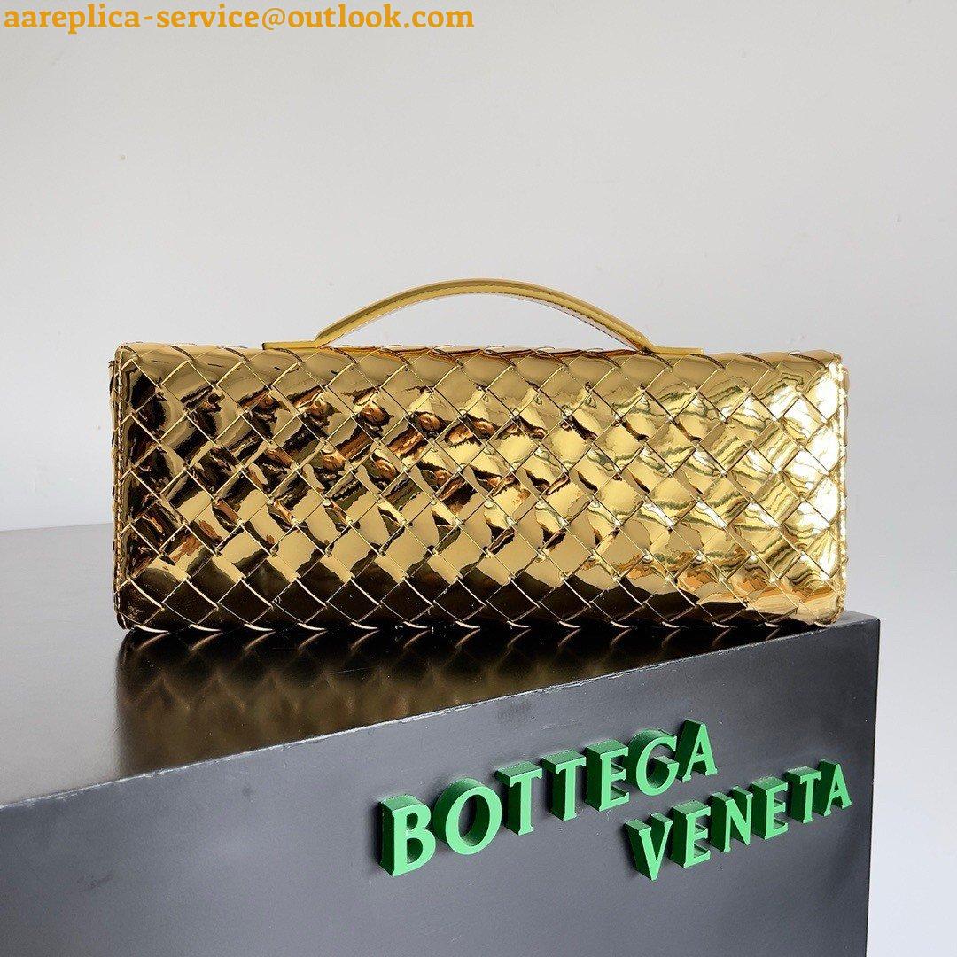 Replica Bottega Veneta Andiamo Clutch with Handle in Gold Metallic Leather 7 Replica Bottega Veneta Andiamo Clutch with Handle in Gold Metallic Leather 7