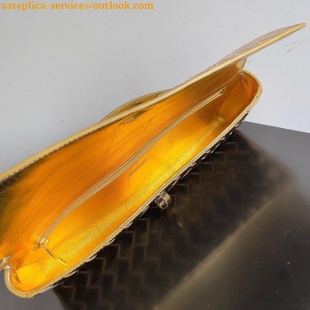 Replica Bottega Veneta Andiamo Clutch with Handle in Gold Metallic Leather 9 Replica Bottega Veneta Andiamo Clutch with Handle in Gold Metallic Leather 9