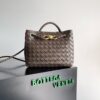 Replica Bottega Veneta Andiamo Small East/West Bag in Green Intrecciato Lambskin 12