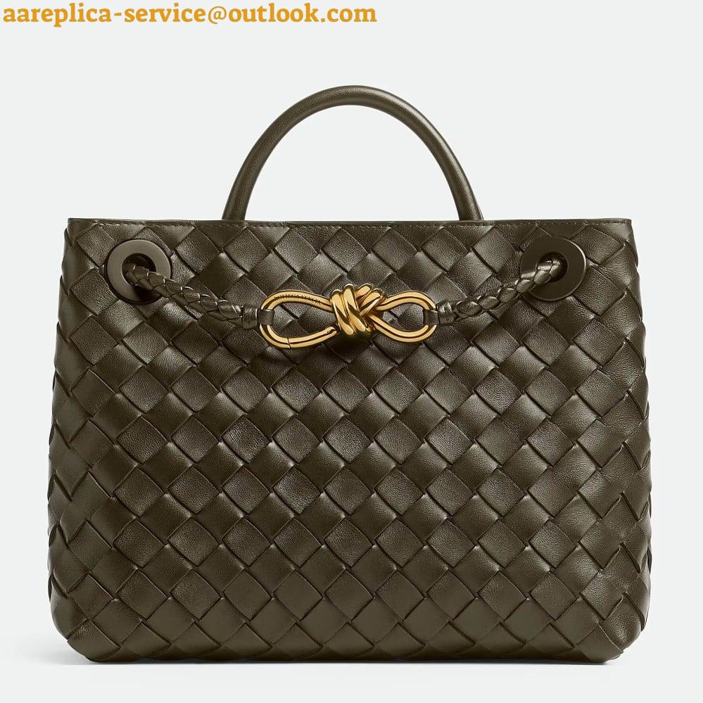 Replica Bottega Veneta Andiamo Small Bag in Kaki Intrecciato Lambskin 8 Replica Bottega Veneta Andiamo Small Bag in Kaki Intrecciato Lambskin 8