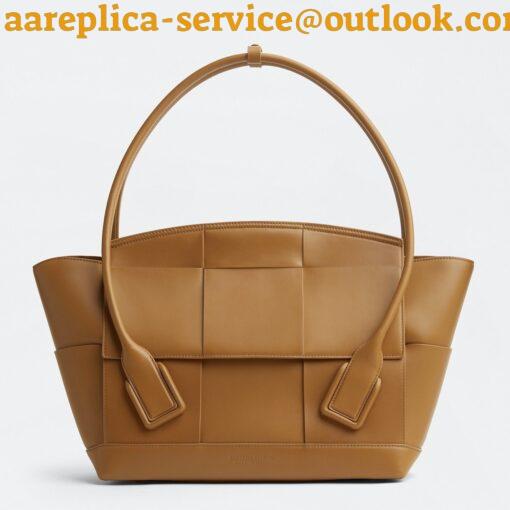 Replica Bottega Veneta Arco Medium Bag In Caramel Intrecciato Calfskin 4