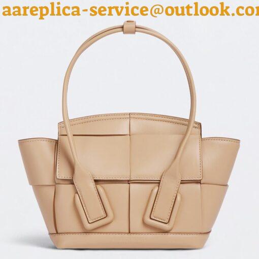 Replica Bottega Veneta Arco Mini Bag In Beige Intrecciato Calfskin 2