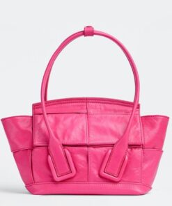 Replica Bottega Veneta Arco Mini Bag In Pink Intrecciato Leather