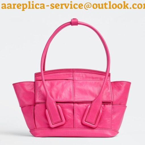 Replica Bottega Veneta Arco Mini Bag In Pink Intrecciato Leather