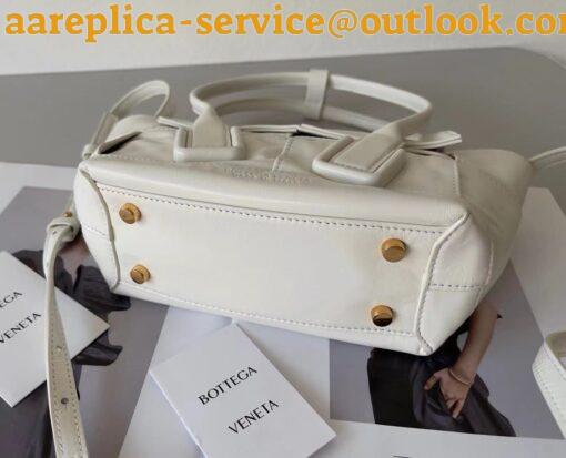 Replica Bottega Veneta Arco Mini Bag In White Intrecciato Leather 3