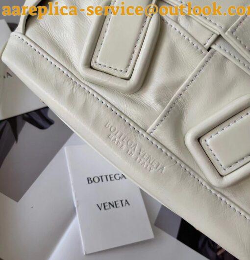 Replica Bottega Veneta Arco Mini Bag In White Intrecciato Leather 4