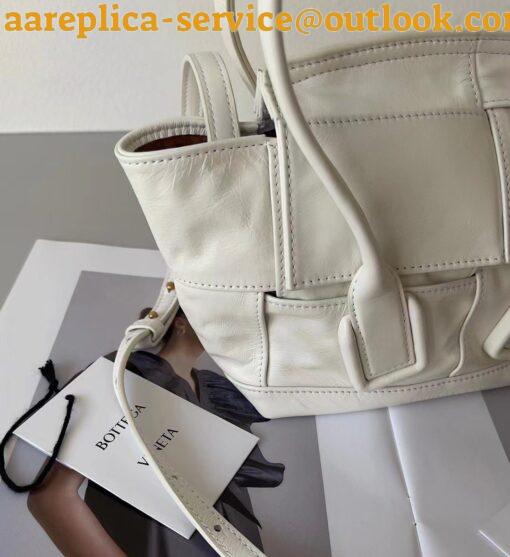 Replica Bottega Veneta Arco Mini Bag In White Intrecciato Leather 7