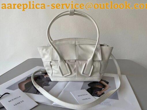 Replica Bottega Veneta Arco Mini Bag In White Intrecciato Leather 11