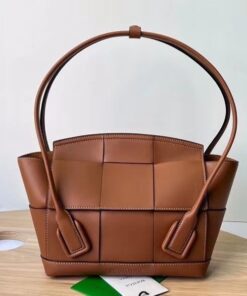 Replica Bottega Veneta Arco Small Bag In Caramel Intrecciato Calfskin