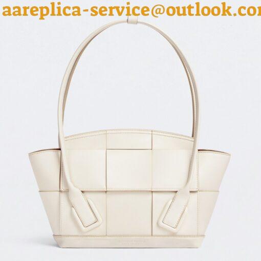 Replica Bottega Veneta Arco Small Bag In White Intrecciato Calfskin 17