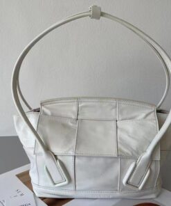 Replica Bottega Veneta Arco Small Bag In White Intrecciato Leather 2