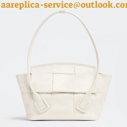 Replica Bottega Veneta Arco Small Bag In White Intrecciato Leather