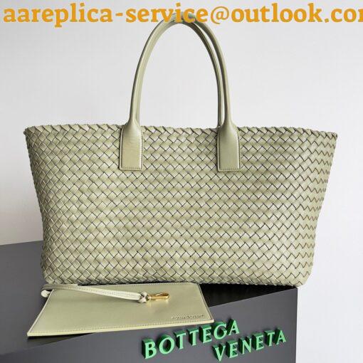 Replica Bottega Veneta Cabat Large Bag In Travertine Intrecciato Lambskin 6