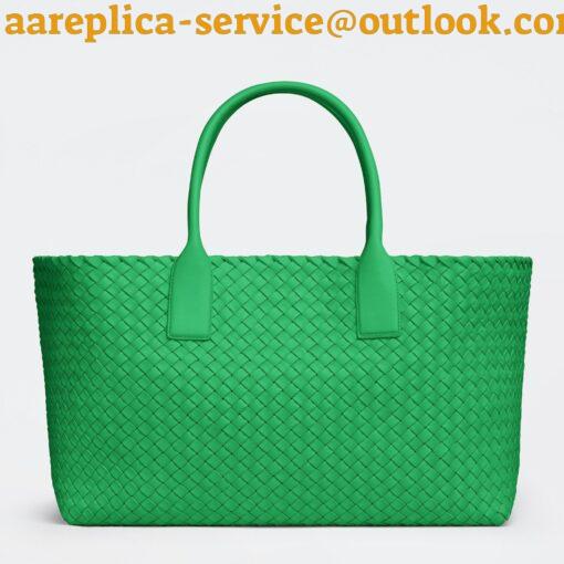 Replica Bottega Veneta Cabat Medium Bag In Green Intrecciato Lambskin 11