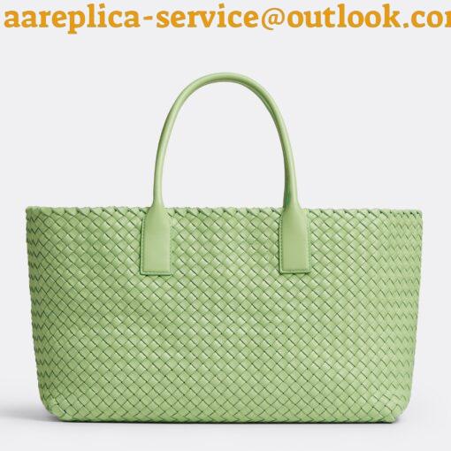 Replica Bottega Veneta Cabat Medium Bag In Pistachio Intrecciato Lambskin 11