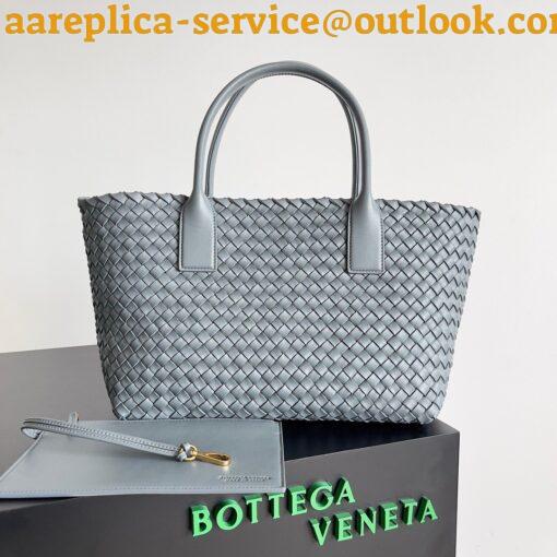 Replica Bottega Veneta Cabat Medium Bag In Thunder Intrecciato Lambskin 8