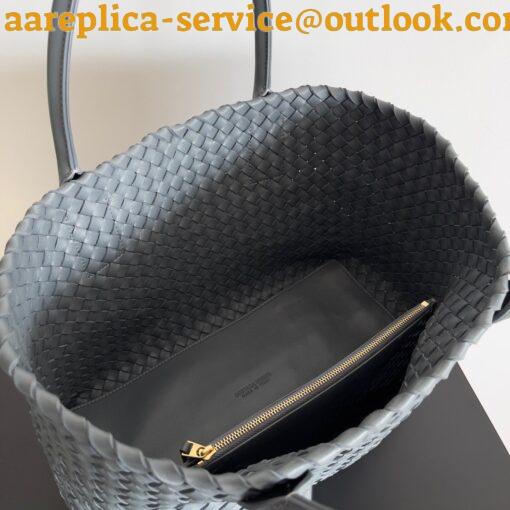 Replica Bottega Veneta Cabat Medium Bag In Thunder Intrecciato Lambskin 10