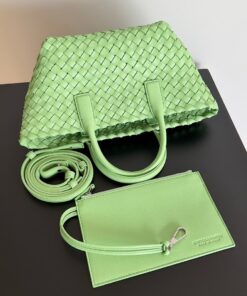 Replica Bottega Veneta Cabat Mini Bag In Pistachio Intrecciato Lambskin