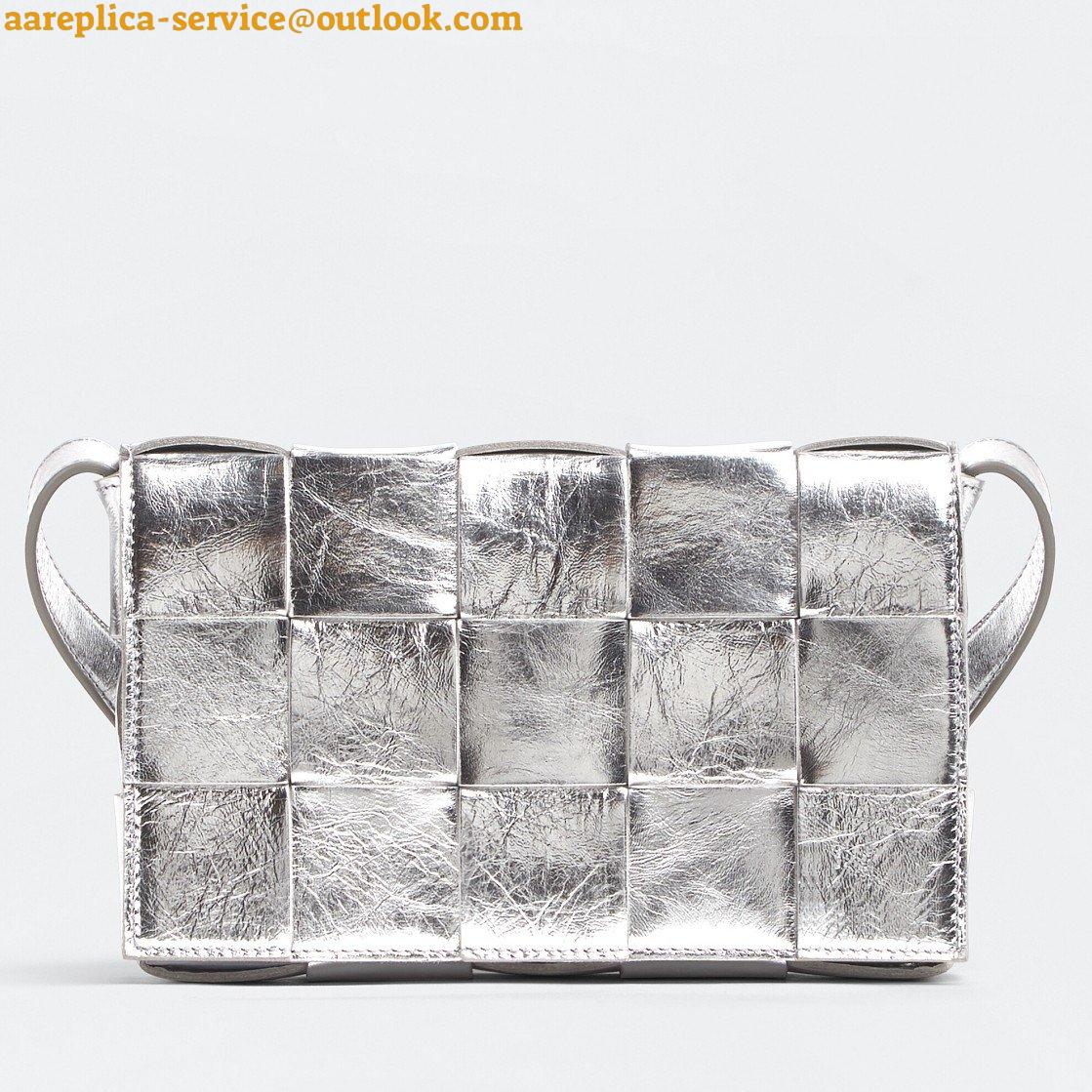 Replica Bottega Veneta Cassette Bag In Silver Intreccio Lambskin 7 Replica Bottega Veneta Cassette Bag In Silver Intreccio Lambskin 7
