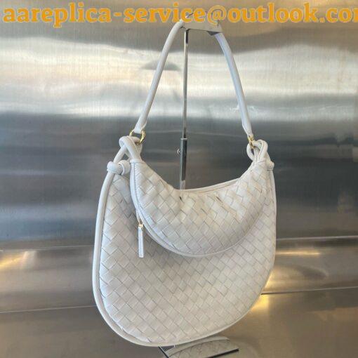 Replica Bottega Veneta Gemelli Large Bag in White Intrecciato Lambskin 11