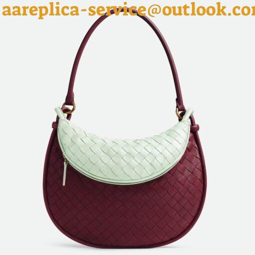 Replica Bottega Veneta Gemelli Medium Bag in Barolo/Glacier Intrecciato Lambskin