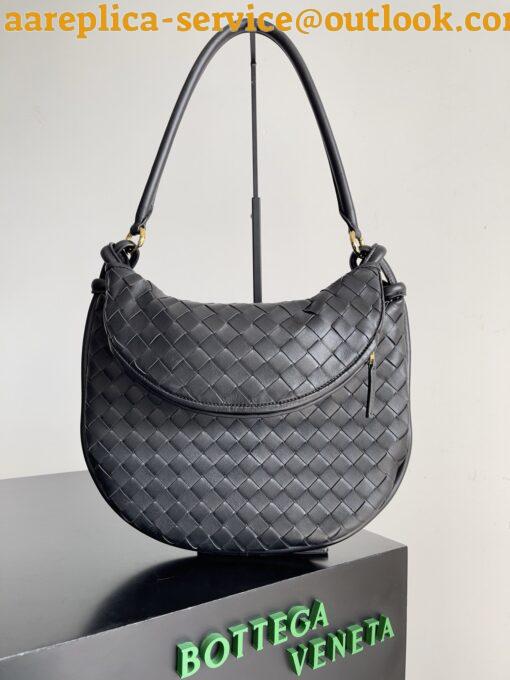 Replica Bottega Veneta Gemelli Medium Bag in Black Intrecciato Lambskin 5