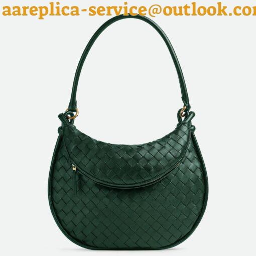 Replica Bottega Veneta Gemelli Medium Bag in Emerald Green Intrecciato Lambskin 2