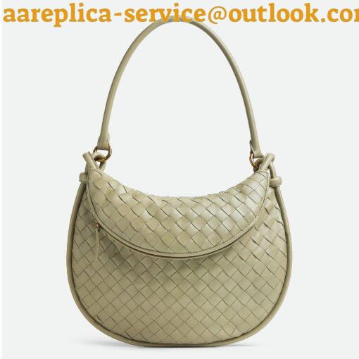 Replica Bottega Veneta Gemelli Medium Bag in Travertine Intrecciato Lambskin 2