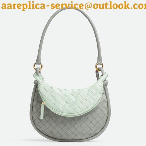 Replica Bottega Veneta Gemelli Small Bag in Grey/Glacier Intrecciato Lambskin