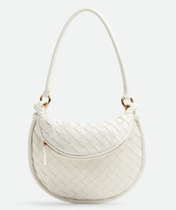 Replica Bottega Veneta Gemelli Small Bag in White Intrecciato Lambskin