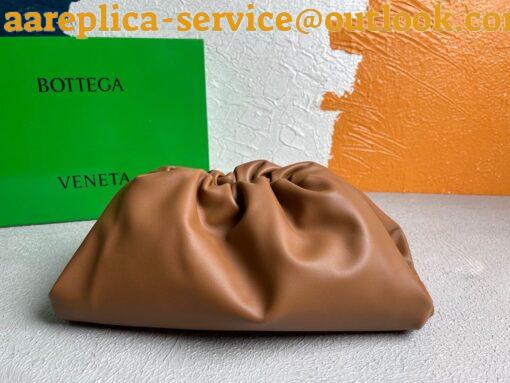 Replica Bottega Veneta Large Pouch Clutch Bag In Brown Calfskin 5