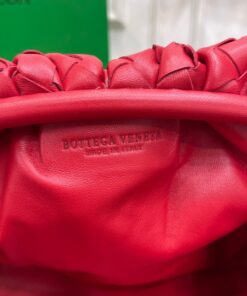 Replica Bottega Veneta Large Pouch Clutch Bag In Red Intrecciato Lambskin