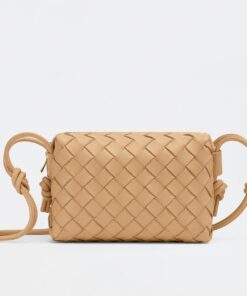 Replica Bottega Veneta Loop Mini Bag In Almond Intrecciato Lambskin