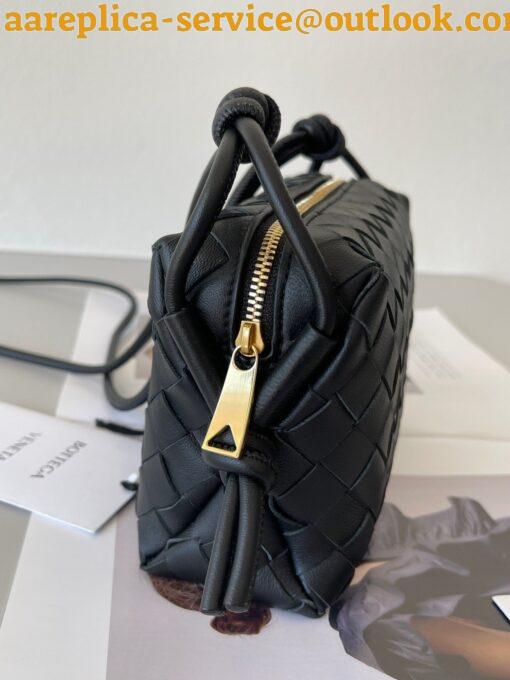 Replica Bottega Veneta Loop Mini Bag In Black Intrecciato Lambskin 4