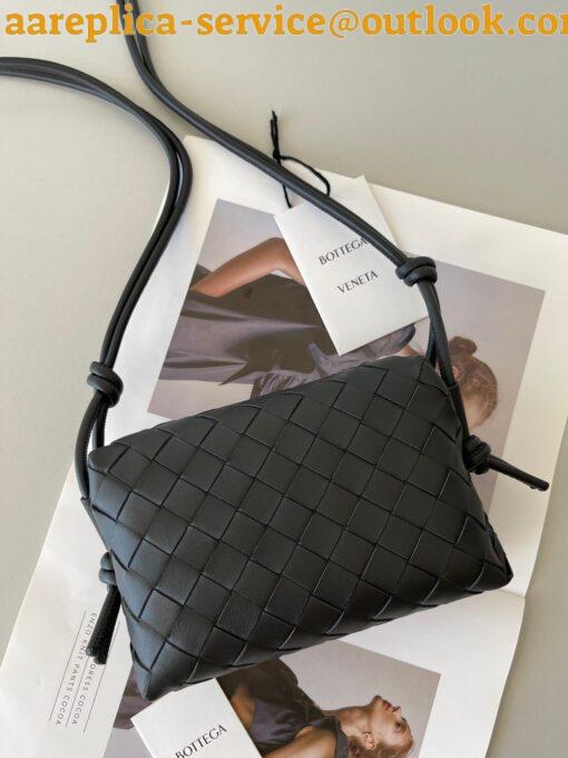 Replica Bottega Veneta Loop Mini Bag In Black Intrecciato Lambskin 5