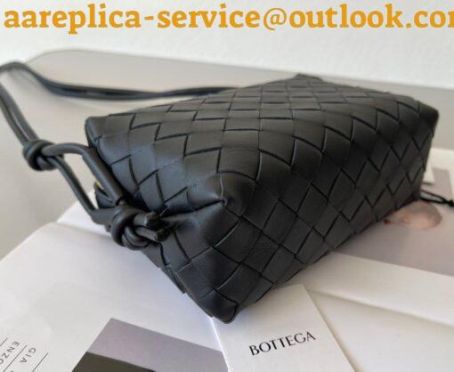 Replica Bottega Veneta Loop Mini Bag In Black Intrecciato Lambskin 6