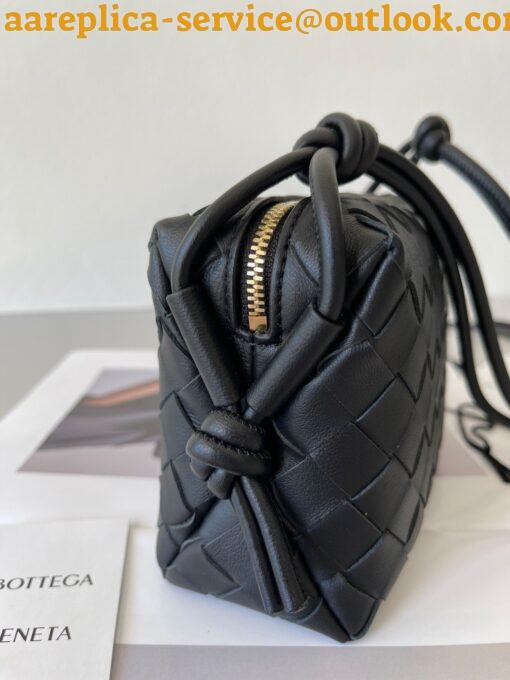 Replica Bottega Veneta Loop Mini Bag In Black Intrecciato Lambskin 7