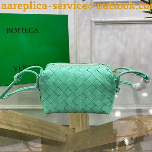 Replica Bottega Veneta Loop Mini Bag In Fountain Intrecciato Lambskin 5