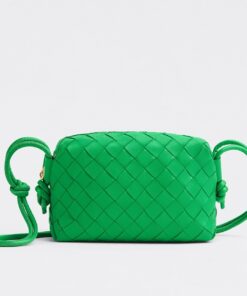 Replica Bottega Veneta Loop Mini Bag In Green Intrecciato Lambskin