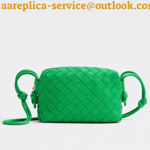 Replica Bottega Veneta Loop Mini Bag In Green Intrecciato Lambskin 2