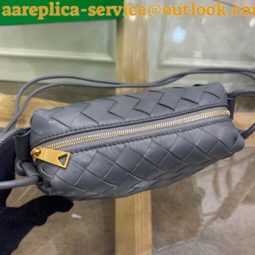 Replica Bottega Veneta Loop Mini Bag In Grey Intrecciato Lambskin 10