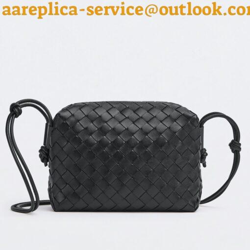 Replica Bottega Veneta Loop Small Bag In Black Intrecciato Lambskin 4