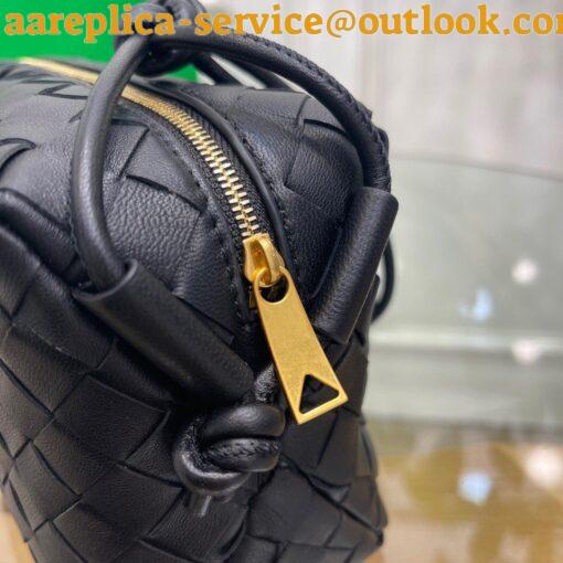 Replica Bottega Veneta Loop Small Bag In Black Intrecciato Lambskin 9