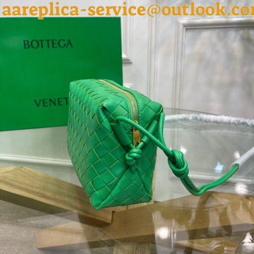 Replica Bottega Veneta Loop Small Bag In Green Intrecciato Lambskin