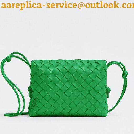 Replica Bottega Veneta Loop Small Bag In Green Intrecciato Lambskin 3